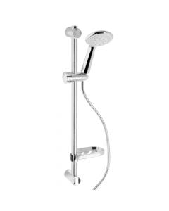 Set of shower head set + sliding shower, Palinuro, 5 functions, chrome/abs, silver