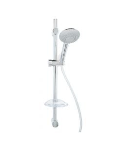 Set of shower head set + sliding shower, Idra, 3 functions, chrome/abs, silver