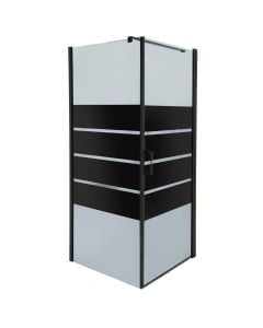 Shower cabin, aluminum profile, black, 5 mm glass, 80x80xH190 cm