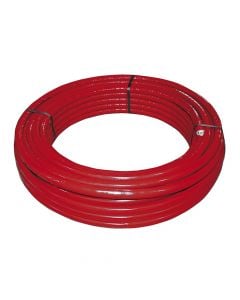 Multilayer pipe, with thermal insulation coating, polyethylene/aluminum, red, 20 mm, 50 m