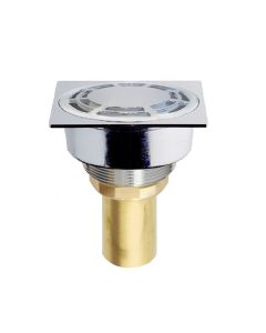 Square floor tile, vertical, bronze/chrome, silver, 40x120x120 mm