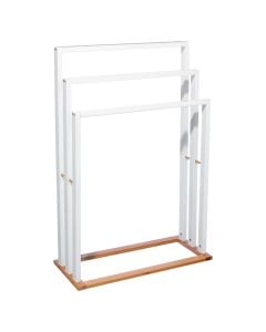 Towel holder, Mdf/bamboo, white, 55x24xH82 cm
