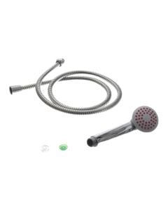 Shower head + flexible pipe, stainless steel/abs, silver, 150 cm
