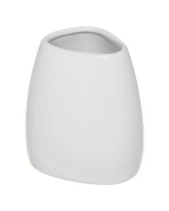 Toothbrush holder, ceramic, white, 8.5x7.5xH9.5 cm