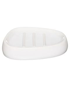 Soap holder, ceramic, white, 12x9.5xH2.5 cm