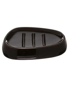 Soap holder, ceramic, black, 12x9.5xH2.5 cm