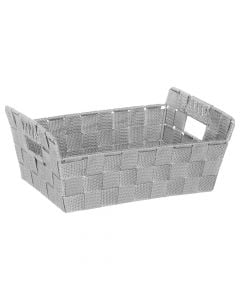 Organization basket, with handles, polypropylene, gray, 28x20.5xH11.5 cm
