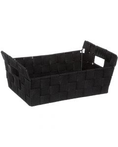 Organization basket, with handles, polypropylene, black, 28x20.5xH11.5 cm