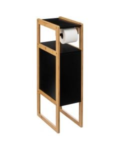 Raft tualeti, Natureo, mbajtës letre higjenike, mdf/bambu, e zezë, 33x20xH80 cm