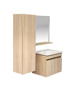 Toilet furniture set, Leaf, wall mounting, with opening, Mdf, LED, dark brown, 65 cm