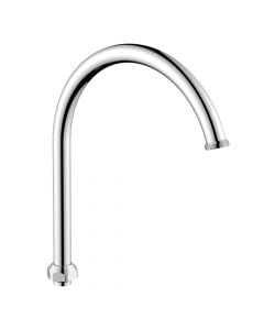 Mixer tap pipe, with bow, chrome, silver, Ø 18 mm, H- 25 cm