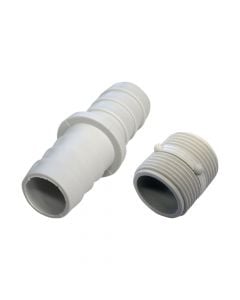 Pipe connector, for washing machine, plastic, white, 3/4''