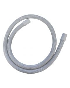 Drain pipe, for washing machines, rubber/plastic, gray, 150 cm