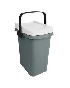 Waste bin, Eco System, 7 lt, with handle, plastic, white, 12x23xH30 cm