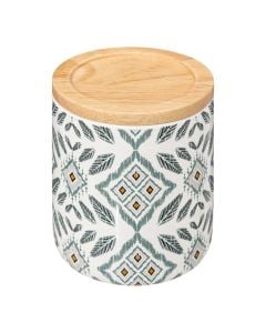 Cotton holder, Hapache, with lid, dolomite, multicolored, 9.8xH11.2 cm