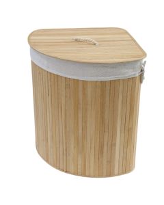Laundry basket "Barba Q" bamboo material natural wood color