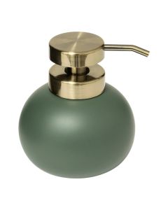 Soap dispenser 5FIVE "Ficus Duo" in polyresin color green, gold, Dimensions : H 13 cm x Ø 11.5 cm