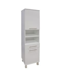 Side cabinet ''Orman Kera'' in white melamine. Dimensions, H : 160 cm, W : 40 cm, D : 35 cm, S : 16 mm
