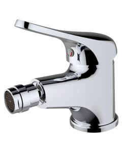 Bidet mixer, ''Joy'', bronze material, silver color, chrome finish, drain included, height, H: 12.4 cm