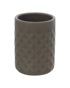 Mbajtëse furçe dhëmbësh ''Texas'' në material qeramik ngjyrë gri. Përmasat, H : 11 cm, Ø : 8 cm