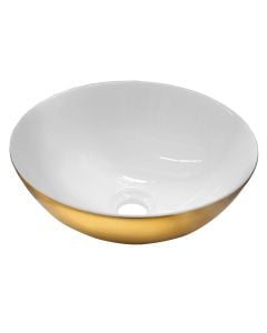 Lavaman, montim në mobilje, porcelan, floriri, e bardhë, H14,5xØ36 cm