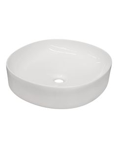 Lavaman oval, montim në mobilje, porcelan, e bardhë, 45x42xH12 cm
