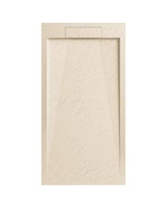 Set pllakë dushi+ piletë shkarkimi, rezinë , me efekt guri, bezhë, 160x80xH2.5 cm