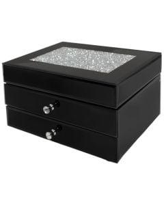 Storage box, resin and glass, black