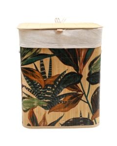 Kosh rrobash, bambu/p&euml;lhur&euml;, shum&euml;ngjyr&euml;she, 43x30x50 cm