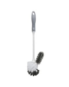 Toilet brush, plastic, white/ grey, 7xH38 cm