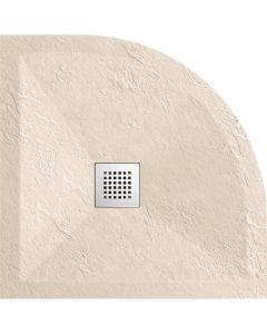 Shower tile+drainer, resin, stone effect, beige, 84x84xH2.5 cm