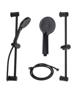 Set aksesorë tualeti, çeliku, e zezë mat