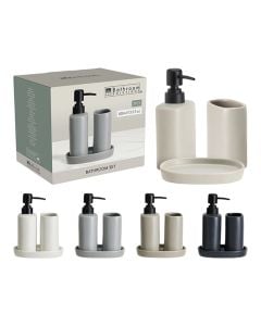 Set aksesorë tualeti, 3 copë, qeramike, të ndryshme