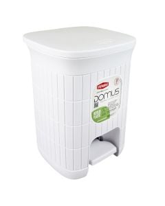 Toilet bin "DOMUS", plastic, white, 20.5x20.5xH28cm, 6lt