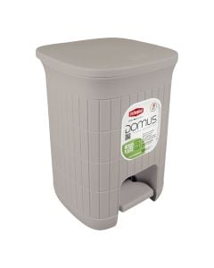 Toilet bin "DOMUS", plastic, grey, 20.5x20.5xH28cm, 6lt