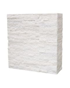 Pllakë veshje dekorative, gur natyral, e bardhë, 36x10 cm (1 kuti= 0.432 m2)