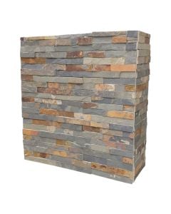 Pllakë veshje dekorative, gur natyral, kafe/gri, 36x10 cm (1 kuti= 0.432 m2)