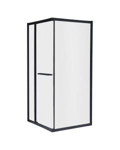 Kabinë dushi, profile alumini, e zezë, xham 6mm, 90x90xH200 cm