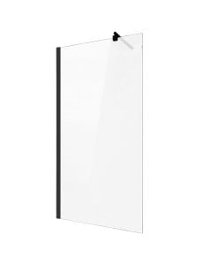 Shower cabin, stainless steel profiles, black, 8mm glass, 80xH200 cm