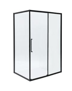 Kabinë dushi, profile alumini, e zezë, xham 6mm, 90x120xH195 cm