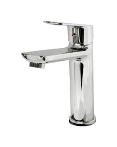 Basin mixer, bronze material, silver color, chrome finish, pop up waste plug, 35 cm flexible hose