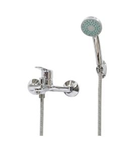 Bathtub mixer+ Shower set, bronze material, chrome finish