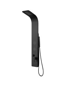 Shower panel, aluminum, with 3 functions, black, 20x4xH130 cm