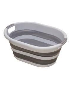 Foldable laundry basket, 25 LT, YOYO, plastic, white/grey, 38.9x54.2xH24.4 cm