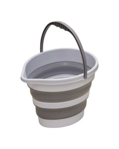 Folding bucket, 11 LT, YOYO, plastic, white/grey, 27.4x36.5x26.2 cm