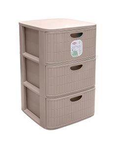 Storage rack, "DOMUS", with 3 drawers, plastic, grey,  40x40xH60 cm