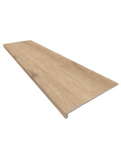 Rebated edge swimming pool and outdoor tile, YOHO OAK C-1, porcelain, wooden effect, 120x33x3 cm