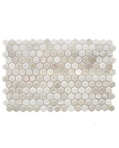 Mozaik per shtrim dhe veshje, Hexa Artistic Blend Sugar White, pllakëza 3x3.4 cm, xhami, 32.5x51.5 cm