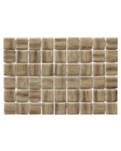 Mozaik per shtrim dhe veshje, Modena Wood Capri Light Matte, pllakëza 5x5 cm, xhami, 31.5x47.7 cm