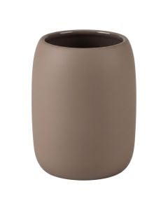 Toothbrush holder, BOLD, polyresin, taupe color, 9xH11 cm